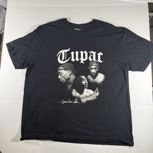 2Pac‎ Tupac Shakur Black Graphic T-Shirt XXL Hip Hop Rap Tee